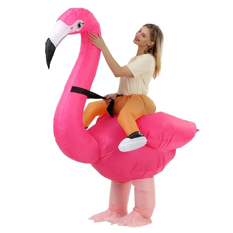 RHYTHMARTS Inflatable Costume Flamingo Costume Adult Ride On Flamingo Inflatable Halloween Costumes for Adult Valentine's Day - Image 4